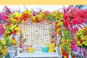 Floral Swing for Haldi Photos - Velora Villa Udaipur