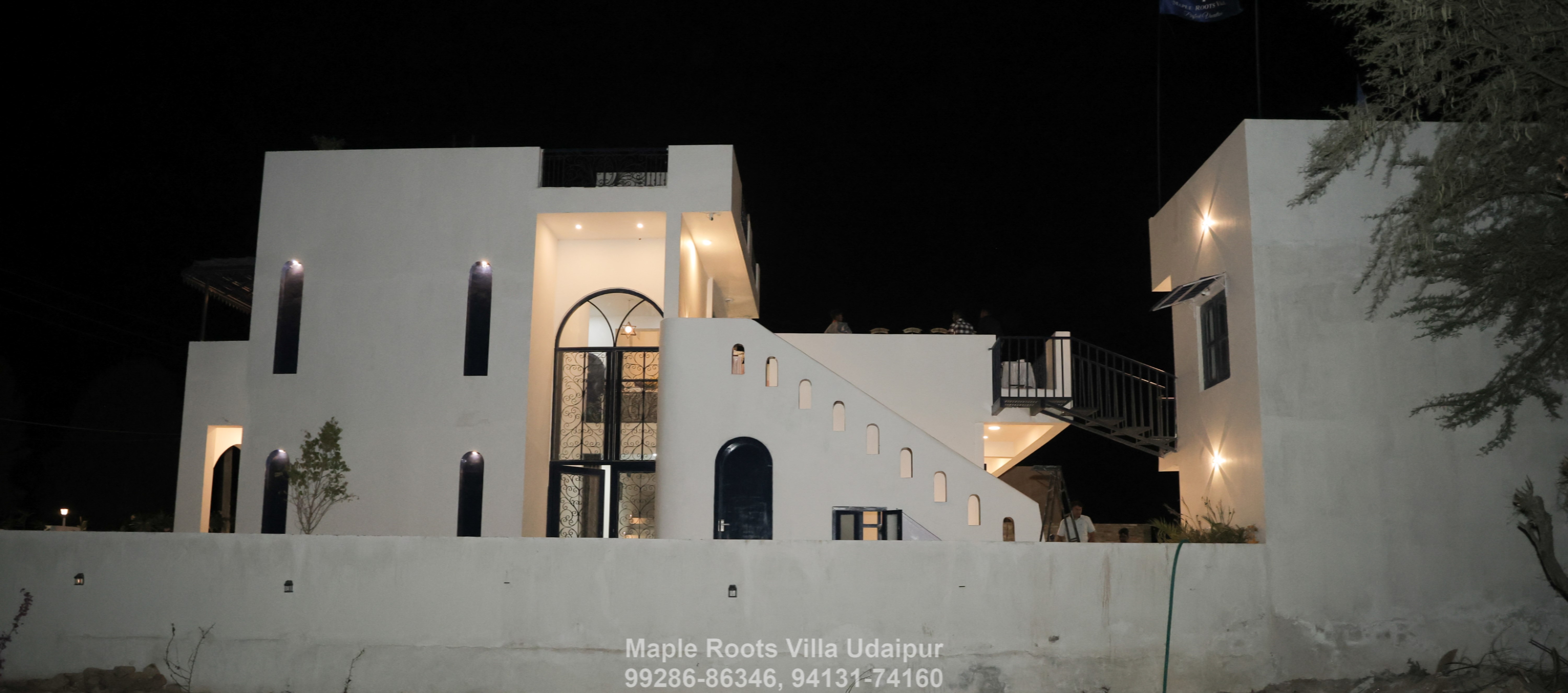 Maple Roots Villa Udaipur — rooftop restaurant villa stay